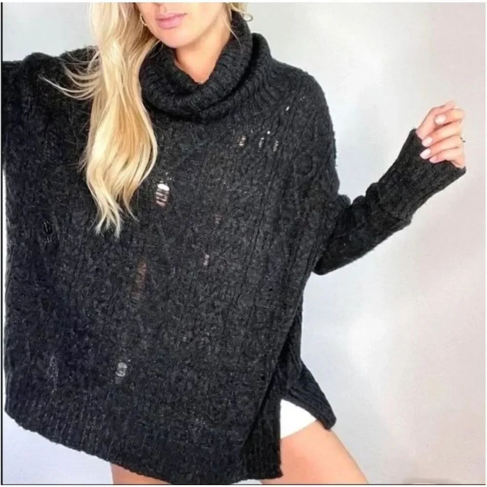 Free People Complex Cable Knit Pullover XS
